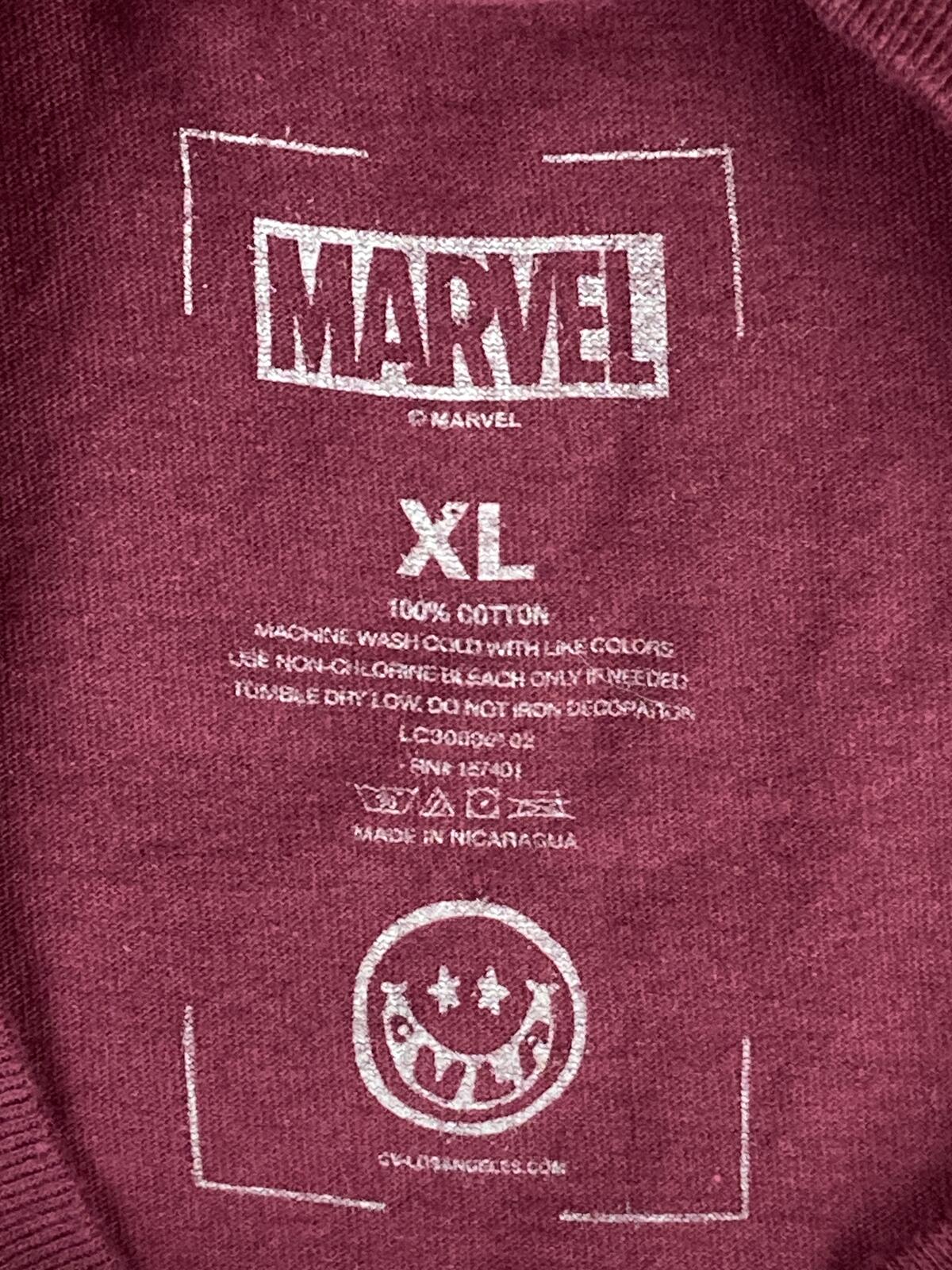 Marvel Spider-Man Web Whip T-Shirt Mens Maroon Graphic Tee Amazing Spiderman XL