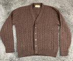 Vintage Jantzen Country Squire Cardigan Sweater Brown Cable Knit USA Cobain Sz L