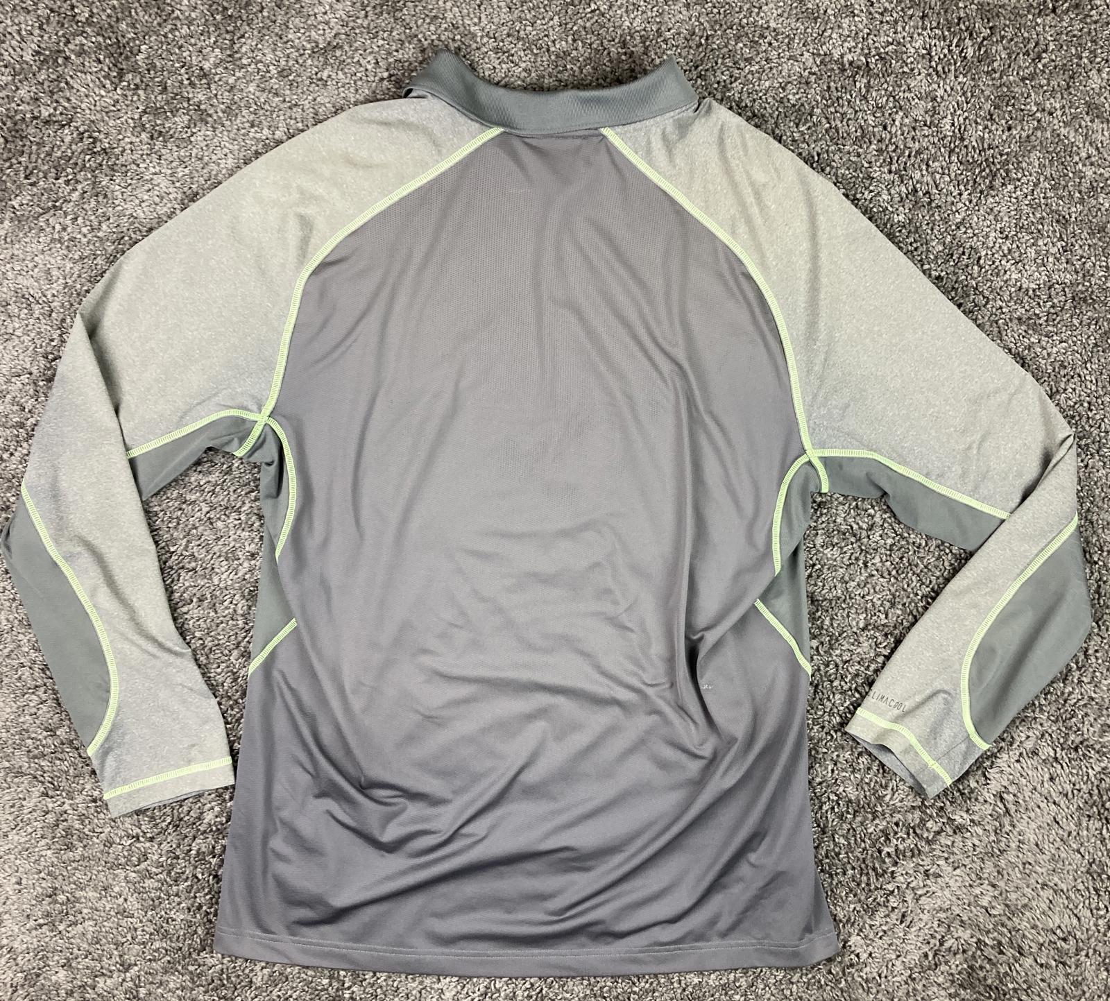 Adidas Men’s Shirt XL Long Sleeve Polo Gray Climacool Performance Athletic