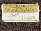Vintage Jantzen Country Squire Cardigan Sweater Brown Cable Knit USA Cobain Sz L