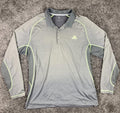 Adidas Men’s Shirt XL Long Sleeve Polo Gray Climacool Performance Athletic