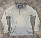 Adidas Men’s Shirt XL Long Sleeve Polo Gray Climacool Performance Athletic