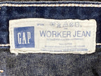 Vintage 1999 Gap Industrial Worker Jeans Men's Dark Wash Carpenter Denim 38x27