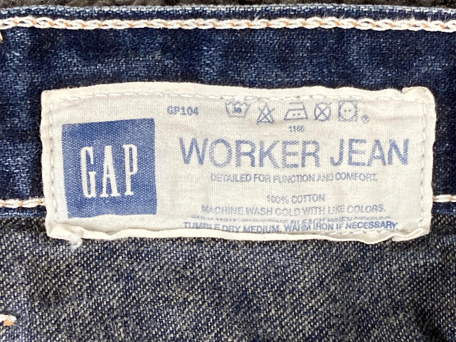Vintage 1999 Gap Industrial Worker Jeans Men's Dark Wash Carpenter Denim 38x27