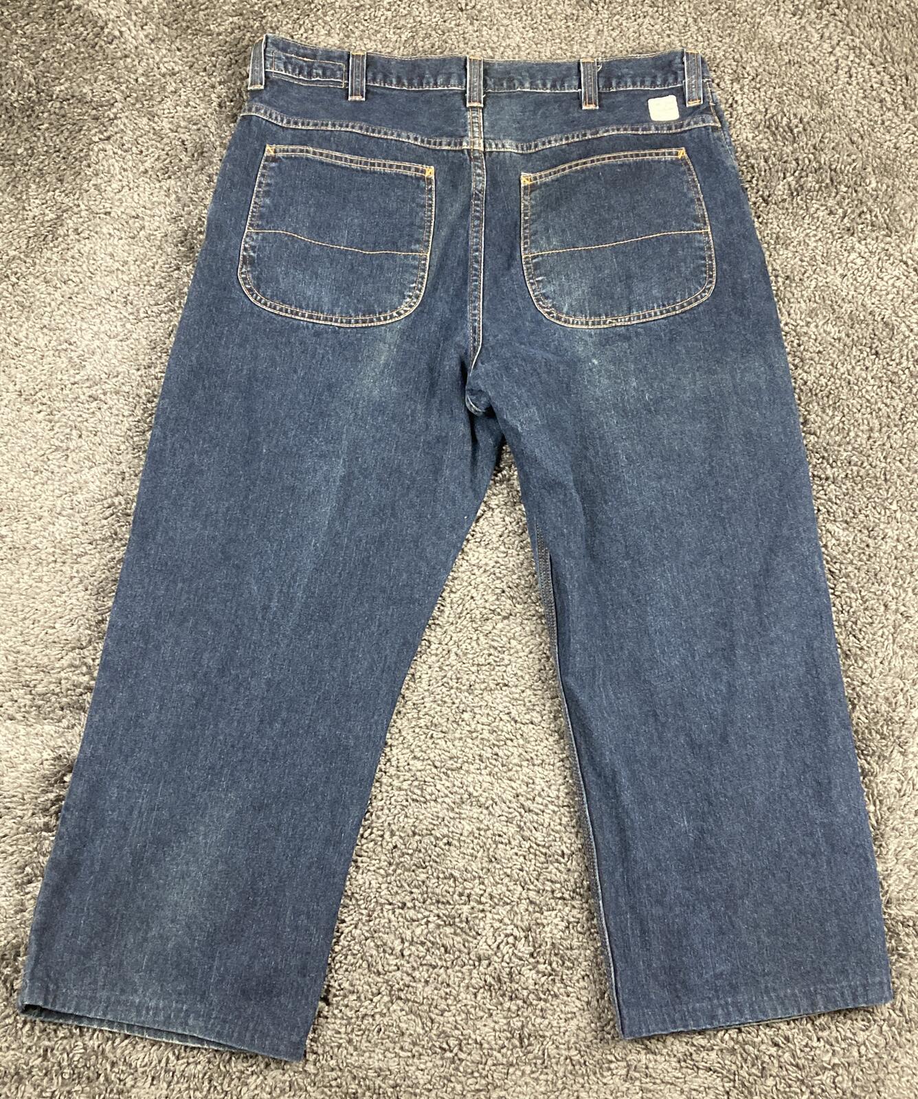 Vintage 1999 Gap Industrial Worker Jeans Men's Dark Wash Carpenter Denim 38x27