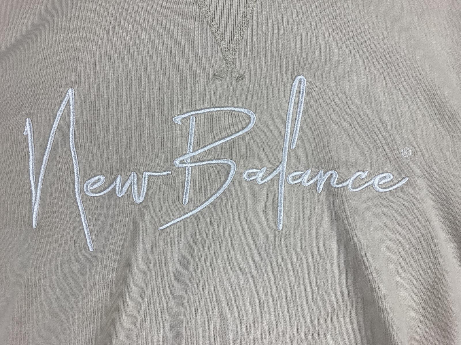 New Balance Hoodie Logo Pullover Youth Girls Beige Fleece Sweatshirt Sz 16