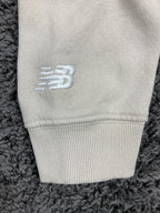 New Balance Hoodie Logo Pullover Youth Girls Beige Fleece Sweatshirt Sz 16