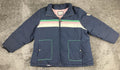 Vintage ZeroXposur Women’s Down Puffer Jacket Navy Pink Green Striped Coat Sz XL