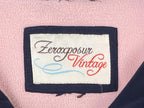Vintage ZeroXposur Women’s Down Puffer Jacket Navy Pink Green Striped Coat Sz XL