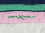 Vintage ZeroXposur Women’s Down Puffer Jacket Navy Pink Green Striped Coat Sz XL