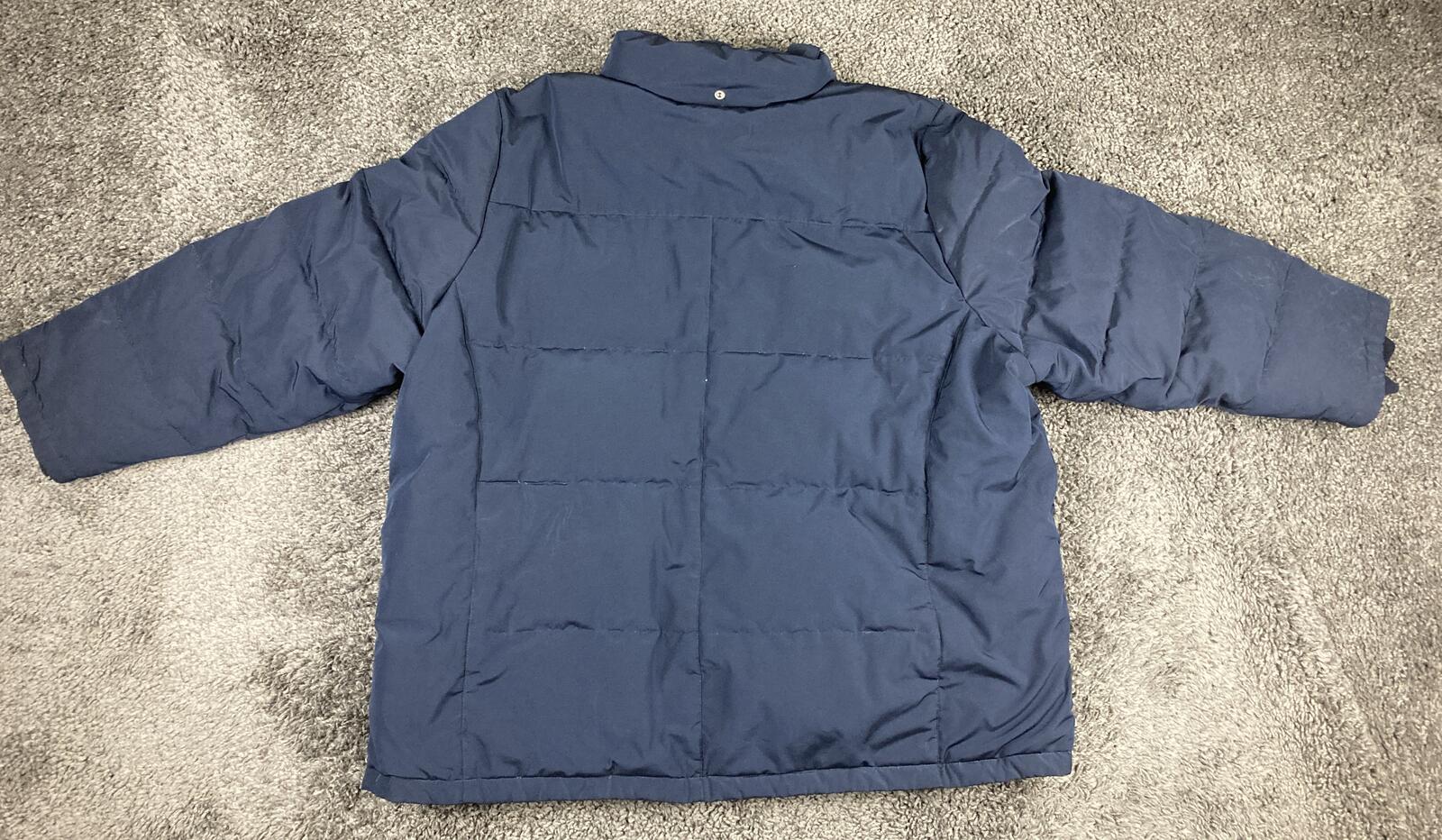 Vintage ZeroXposur Women’s Down Puffer Jacket Navy Pink Green Striped Coat Sz XL