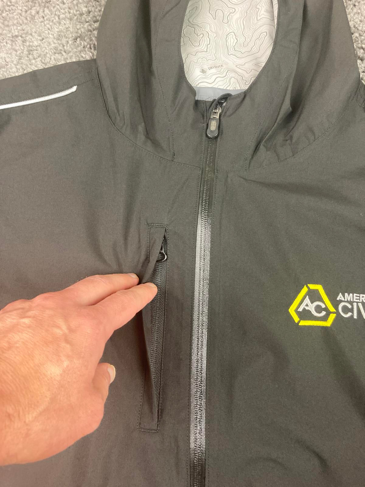 Dri Duck Challenger Full Zip Waterproof Jacket Mens Size M Black Storm Shield