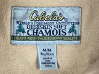 Vintage 90s Cabela's Deerskin Soft Chamois Shirt Mens Tan Long Sleeve Sz M