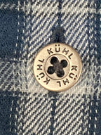 KÜHL Men’s Shirt Size Medium Blue Plaid Flannel Button Up Cotton Tencel