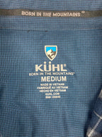 KÜHL Men’s Shirt Size Medium Blue Plaid Flannel Button Up Cotton Tencel