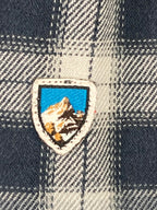 KÜHL Men’s Shirt Size Medium Blue Plaid Flannel Button Up Cotton Tencel