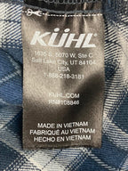 KÜHL Men’s Shirt Size Medium Blue Plaid Flannel Button Up Cotton Tencel