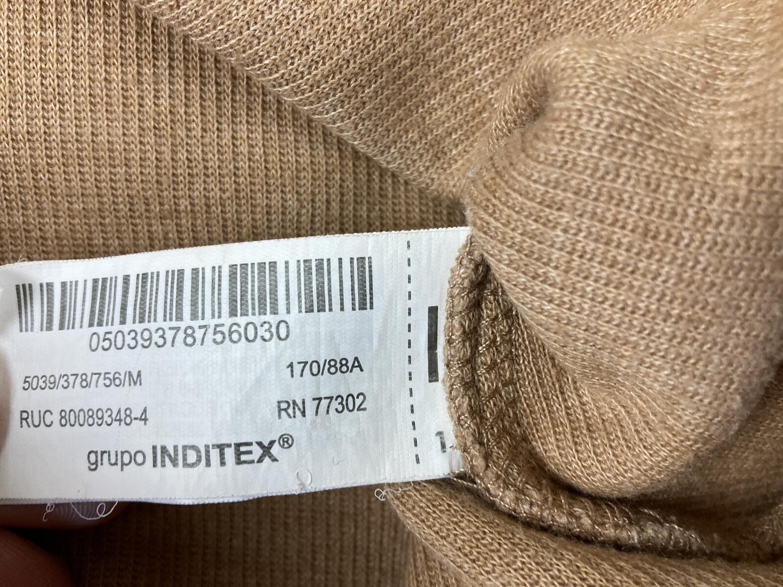 Zara Beige Sleeveless Turtleneck Sweater Vest Raw Hem Knit Tank Women's Medium