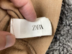 Zara Beige Sleeveless Turtleneck Sweater Vest Raw Hem Knit Tank Women's Medium