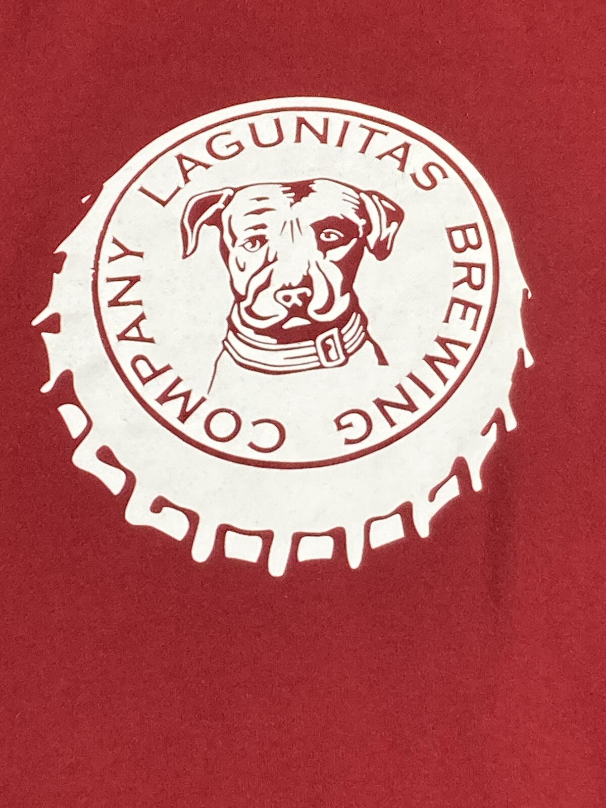 Lagunitas Brewing Company Red Zip Up Hoodie Mens Beer Dog Logo Fleece Sz XXL