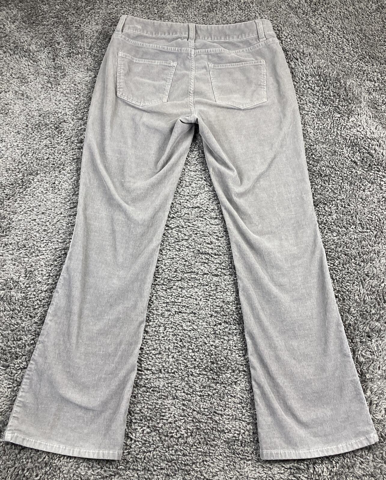 Talbots Curvy Fit Corduroy Pants Women’s Petite Gray Stretch Straight Leg Sz 4P