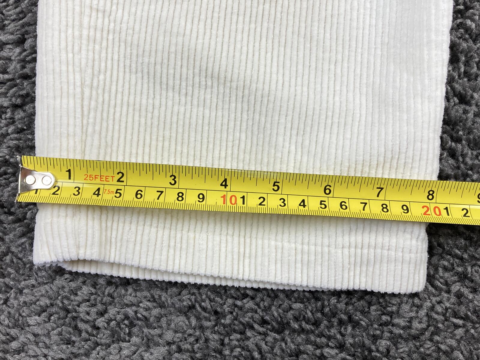 Aelfric Eden Unisex Ivory Corduroy Pants Elastic Waist Straight Leg Cords Sz S