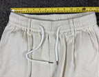Aelfric Eden Unisex Ivory Corduroy Pants Elastic Waist Straight Leg Cords Sz S