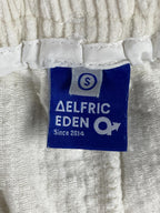 Aelfric Eden Unisex Ivory Corduroy Pants Elastic Waist Straight Leg Cords Sz S