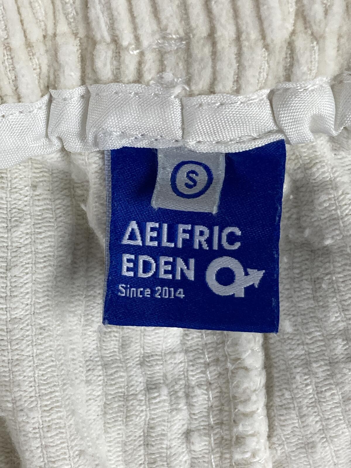 Aelfric Eden Unisex Ivory Corduroy Pants Elastic Waist Straight Leg Cords Sz S