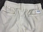 Aelfric Eden Unisex Ivory Corduroy Pants Elastic Waist Straight Leg Cords Sz S