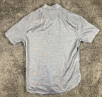 UNTUCKit Petrus Short Sleeve Button Down Shirt Blue Chambray Mens Size L