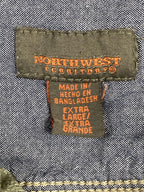 Northwest Territory Mens XL Green Cotton Flannel Shirt Long Sleeve Button Down