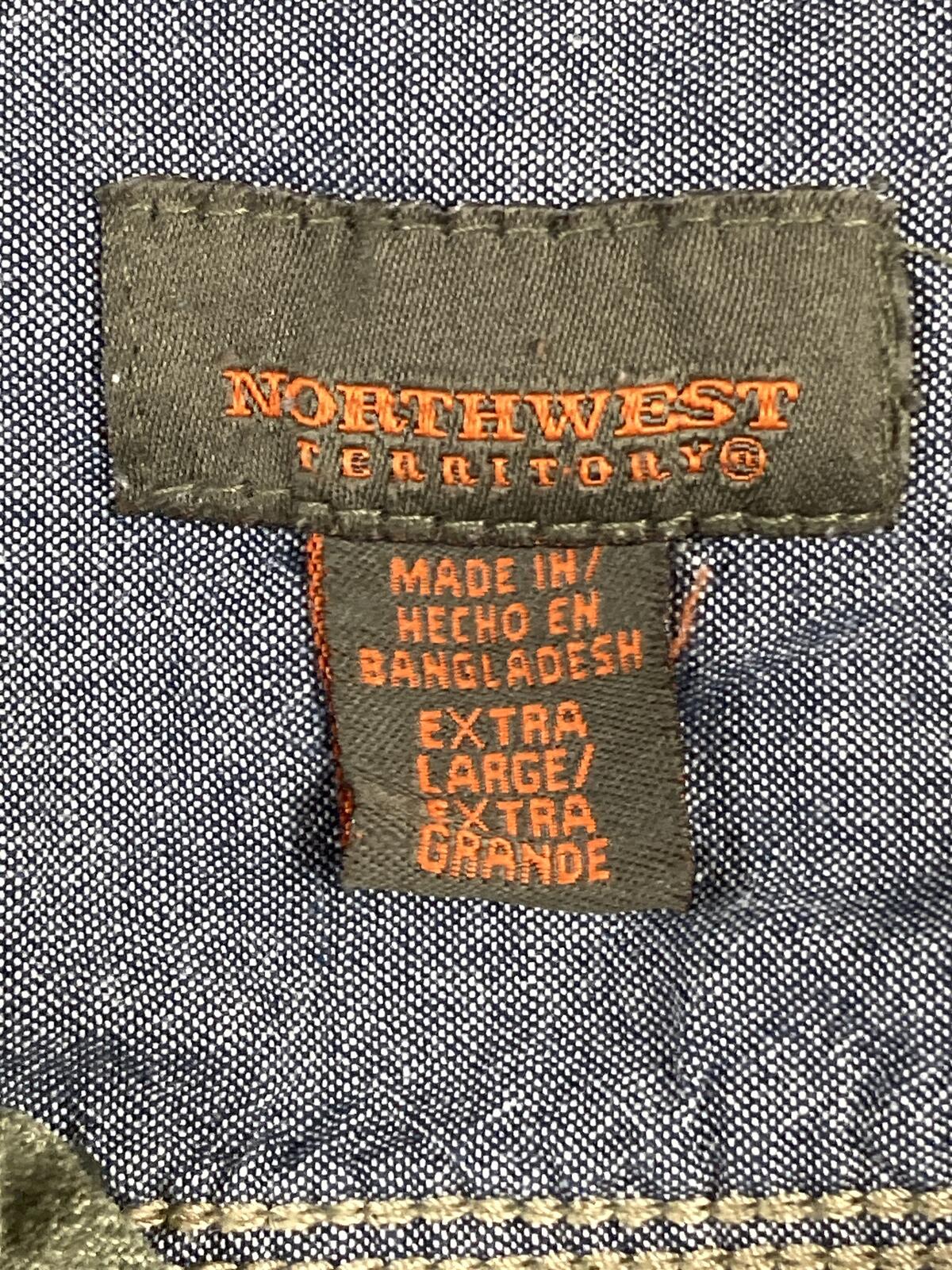 Northwest Territory Mens XL Green Cotton Flannel Shirt Long Sleeve Button Down