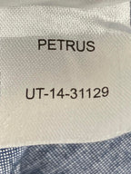 UNTUCKit Petrus Short Sleeve Button Down Shirt Blue Chambray Mens Size L