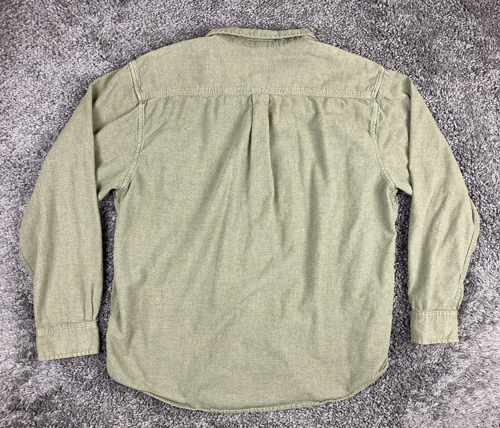 Northwest Territory Mens XL Green Cotton Flannel Shirt Long Sleeve Button Down