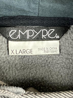 Empyre Men's Gray Plaid Hooded Peacoat Jacket Double Breasted Streetwear Coat XL