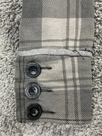 Empyre Men's Gray Plaid Hooded Peacoat Jacket Double Breasted Streetwear Coat XL