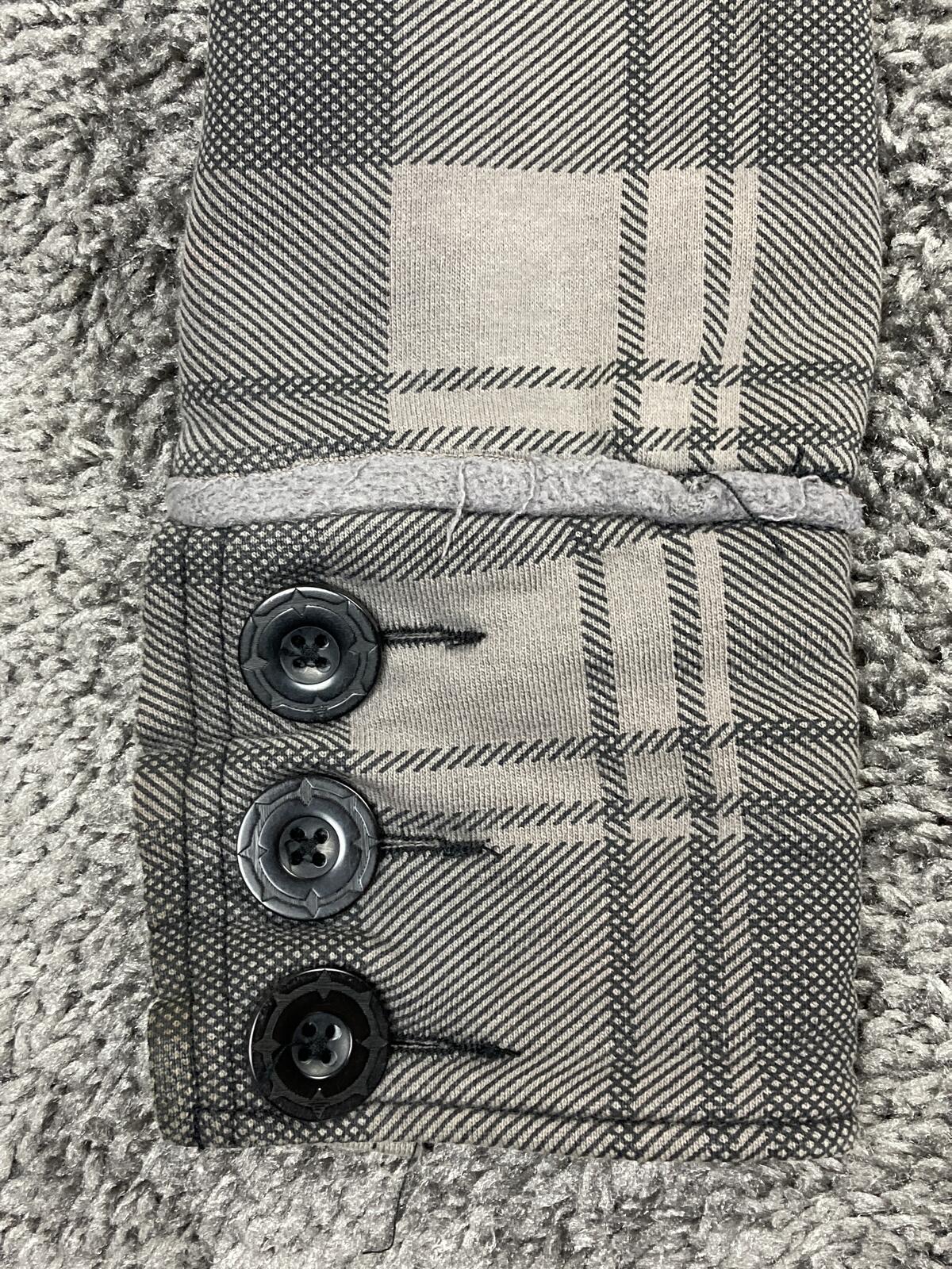 Empyre Men's Gray Plaid Hooded Peacoat Jacket Double Breasted Streetwear Coat XL
