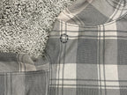 Empyre Men's Gray Plaid Hooded Peacoat Jacket Double Breasted Streetwear Coat XL