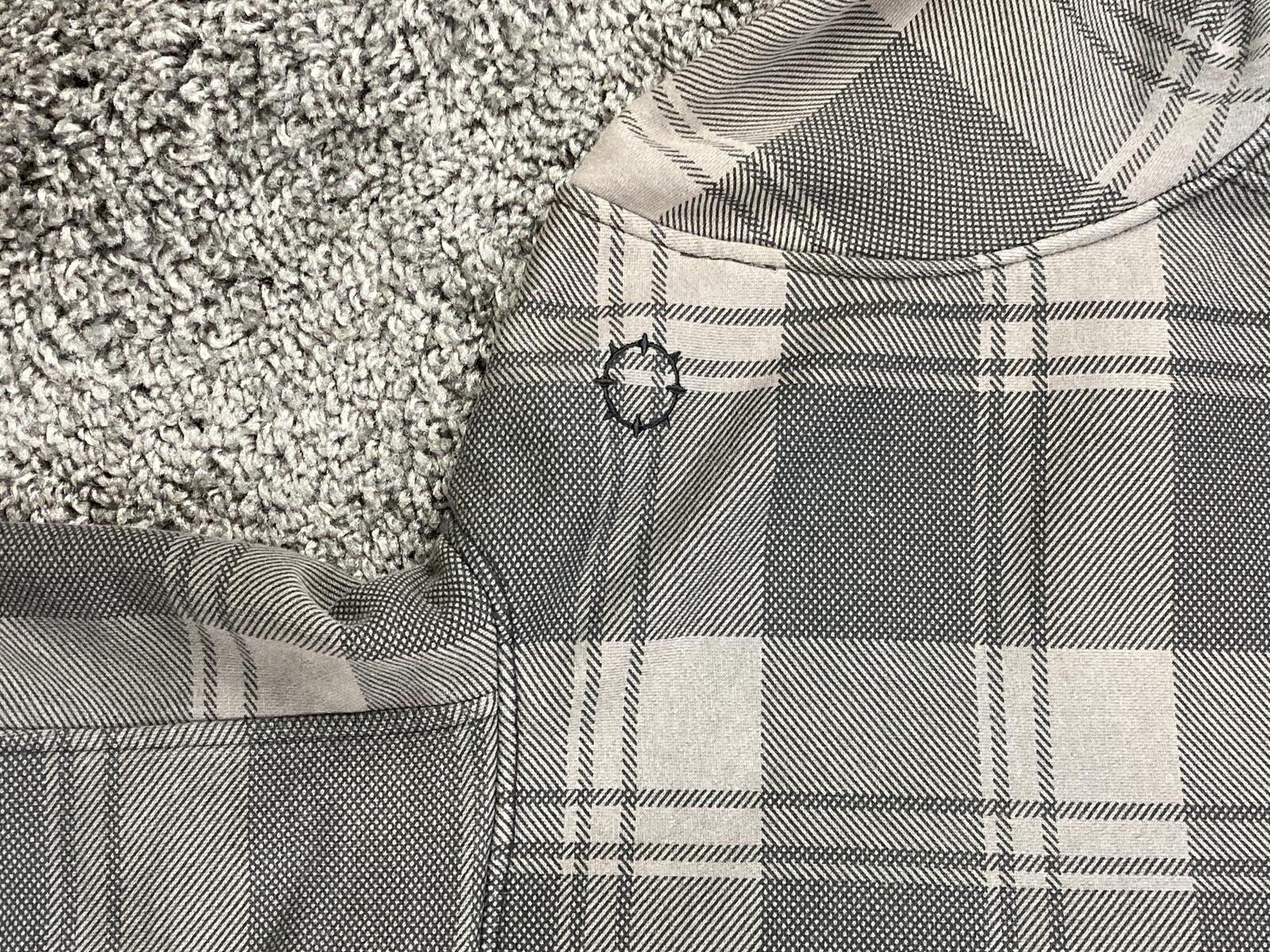 Empyre Men's Gray Plaid Hooded Peacoat Jacket Double Breasted Streetwear Coat XL