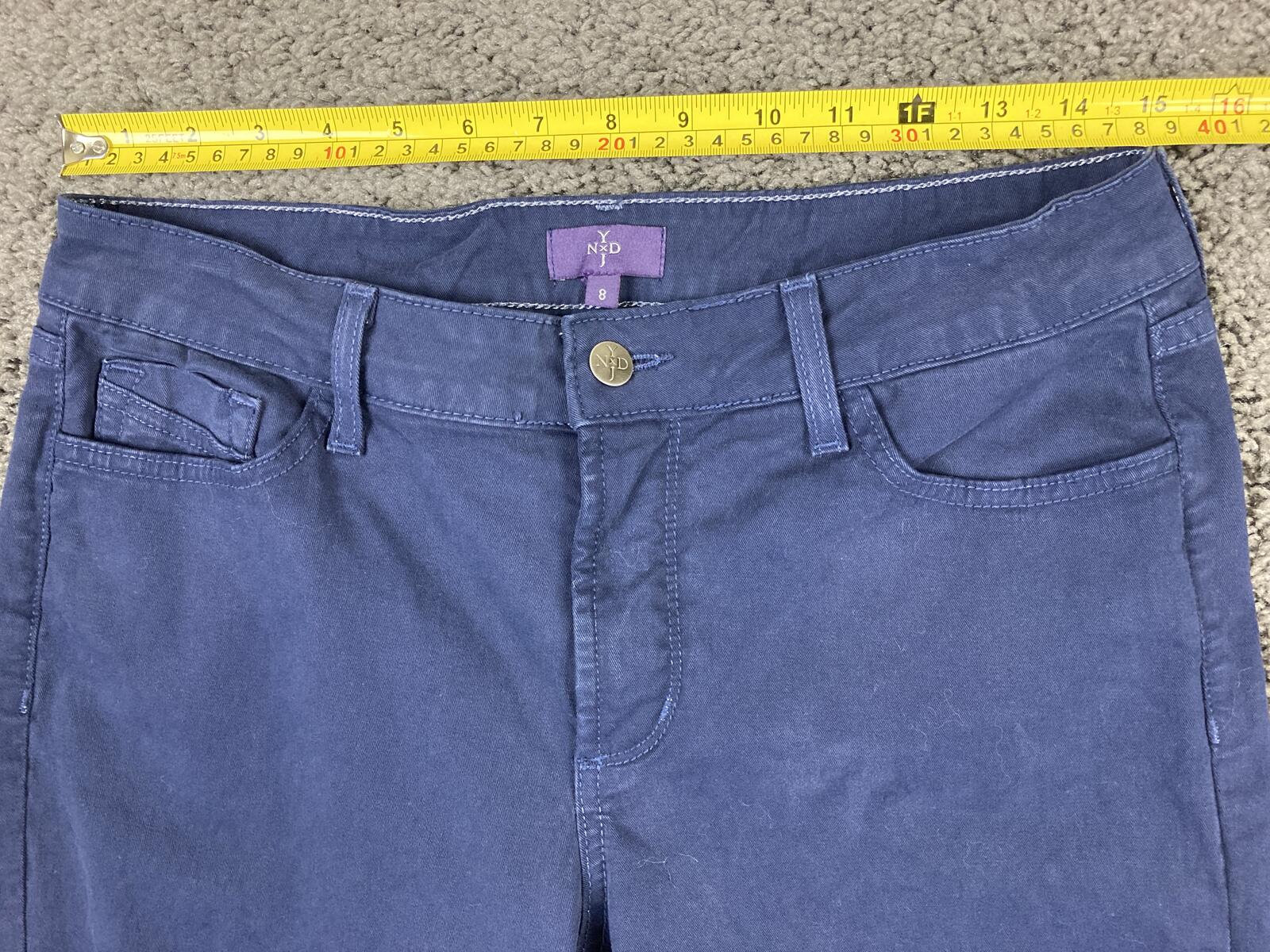 NYDJ Straight Leg Jeans Womens Blue Lift Tuck Stretch Denim Size 8