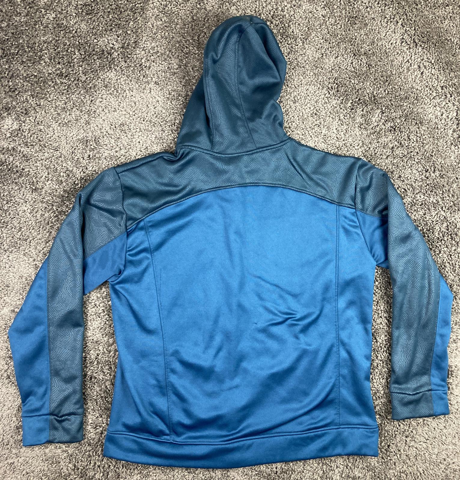 Alanic Running Man Allstate Hot Chocolate 15k 5k Blue Full Zip Hoodie Jacket XL