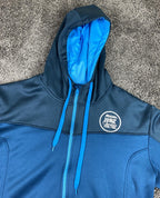 Alanic Running Man Allstate Hot Chocolate 15k 5k Blue Full Zip Hoodie Jacket XL