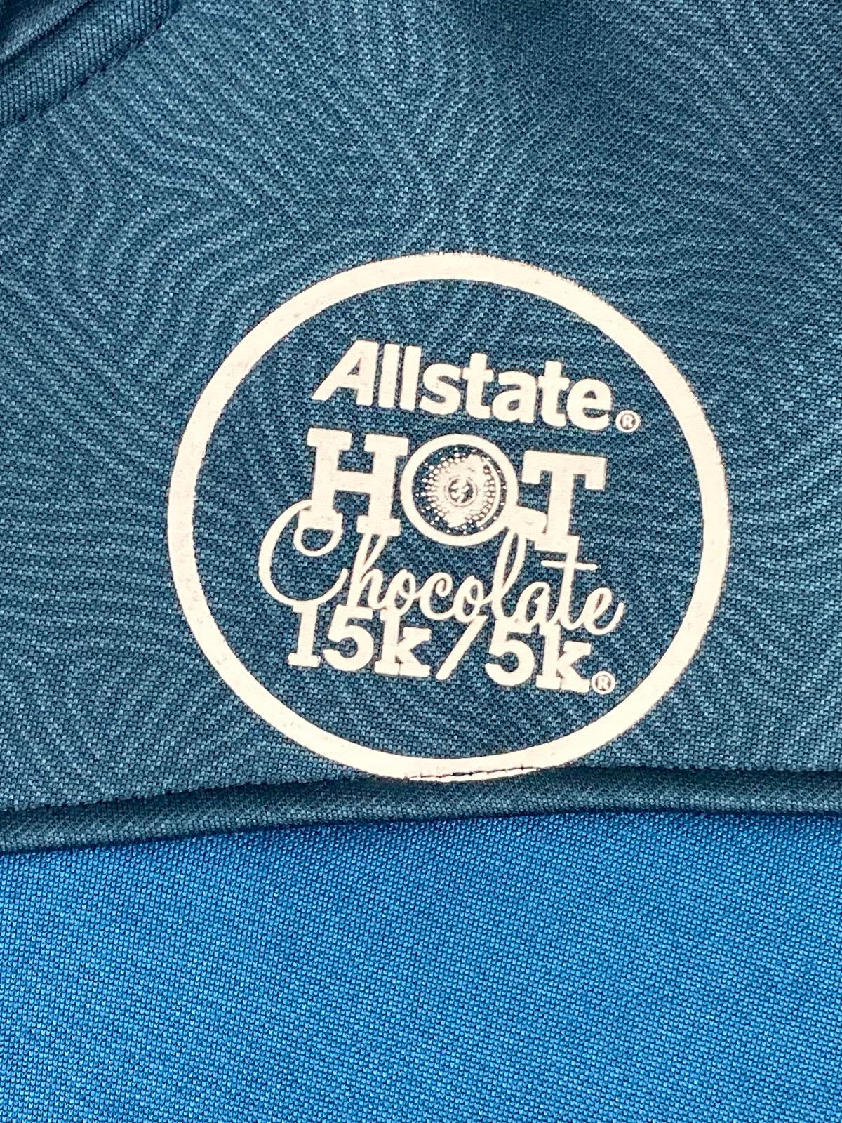 Alanic Running Man Allstate Hot Chocolate 15k 5k Blue Full Zip Hoodie Jacket XL