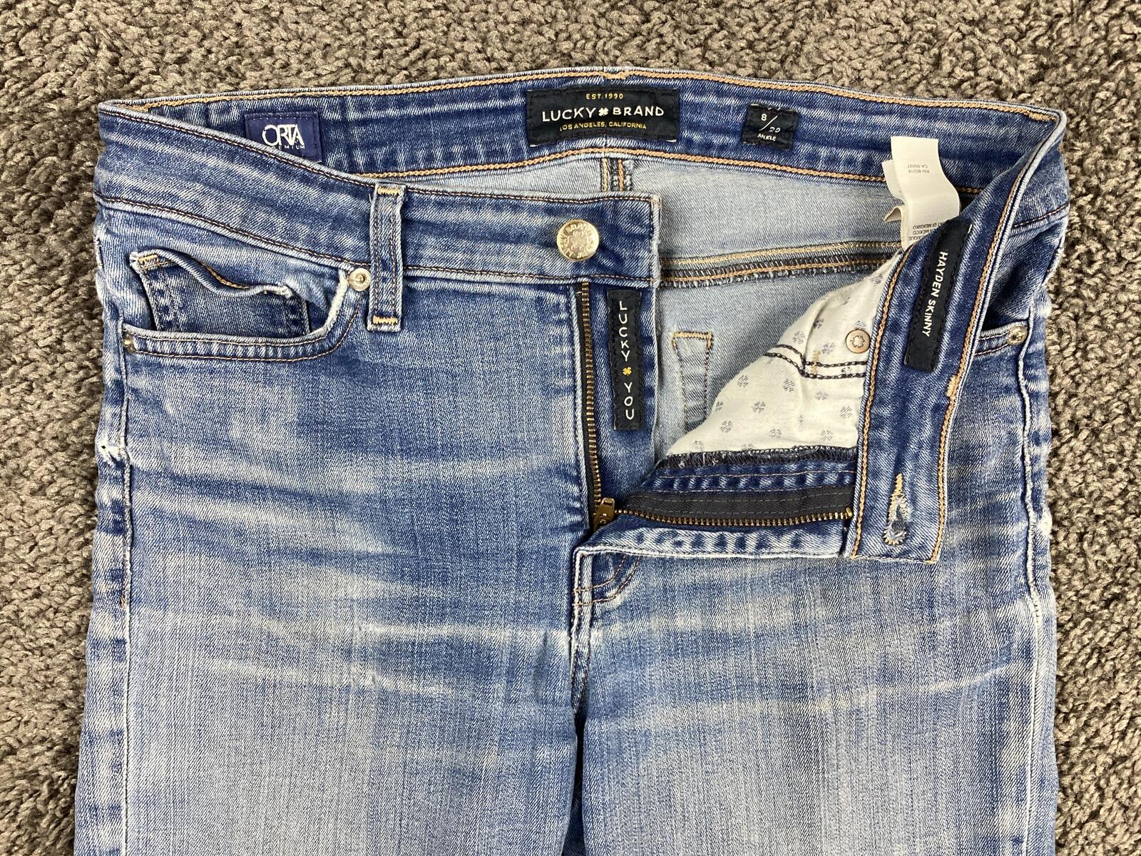 Lucky Brand Hayden Skinny Jeans Womens Blue Medium Wash Ankle Stretch Denim 8/29