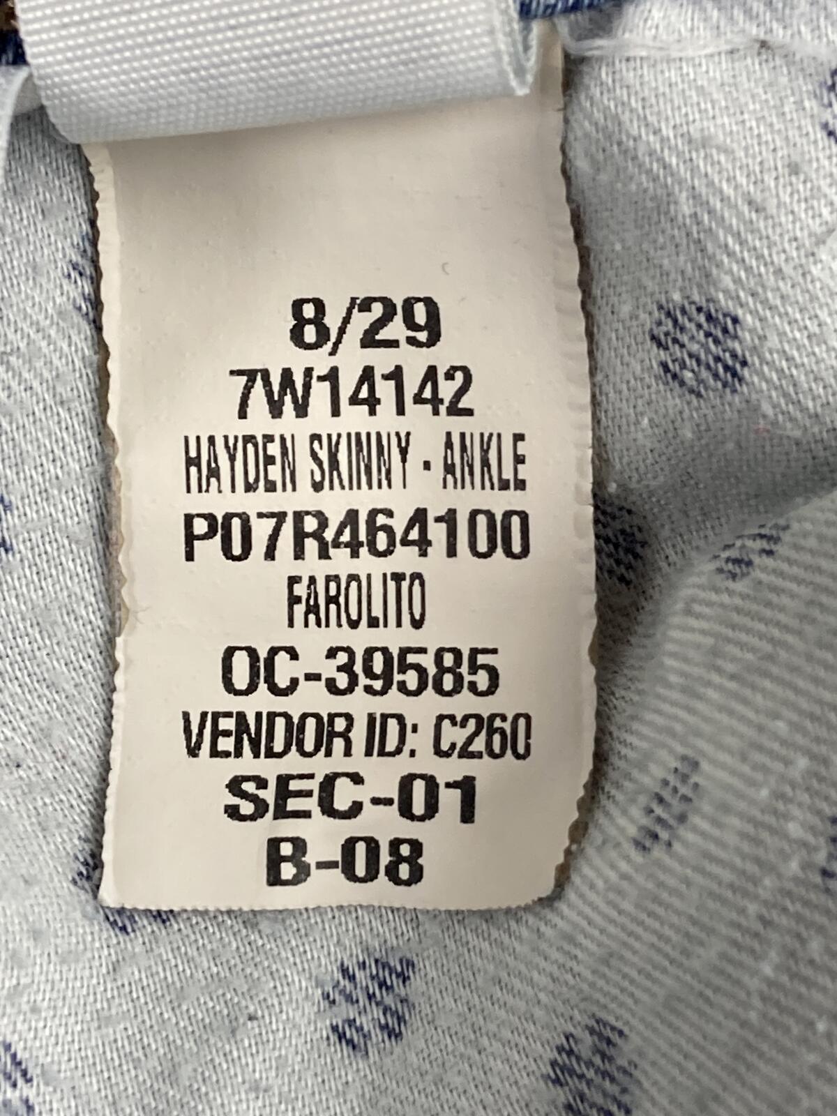 Lucky Brand Hayden Skinny Jeans Womens Blue Medium Wash Ankle Stretch Denim 8/29