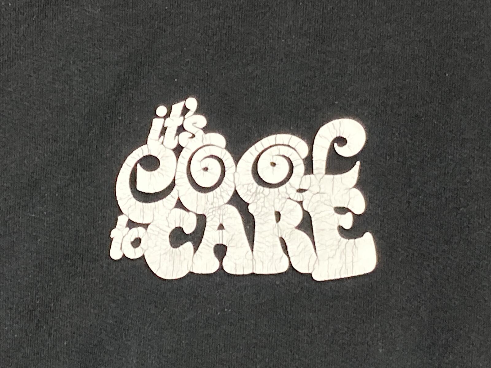 Lonely Ghost Hoodie It's Cool To Care Graphic Unisex Black Sz 2XL