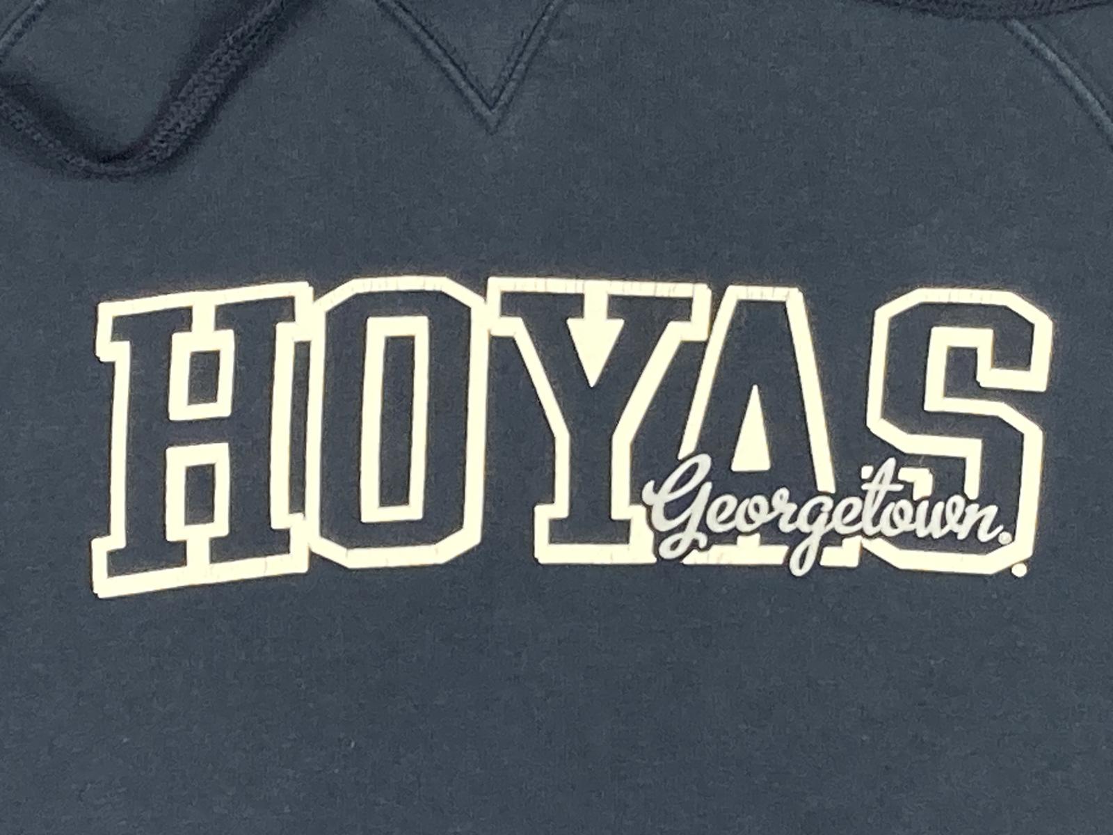 Champion Georgetown Hoyas Hoodie Navy Blue Pullover Sweatshirt Mens L