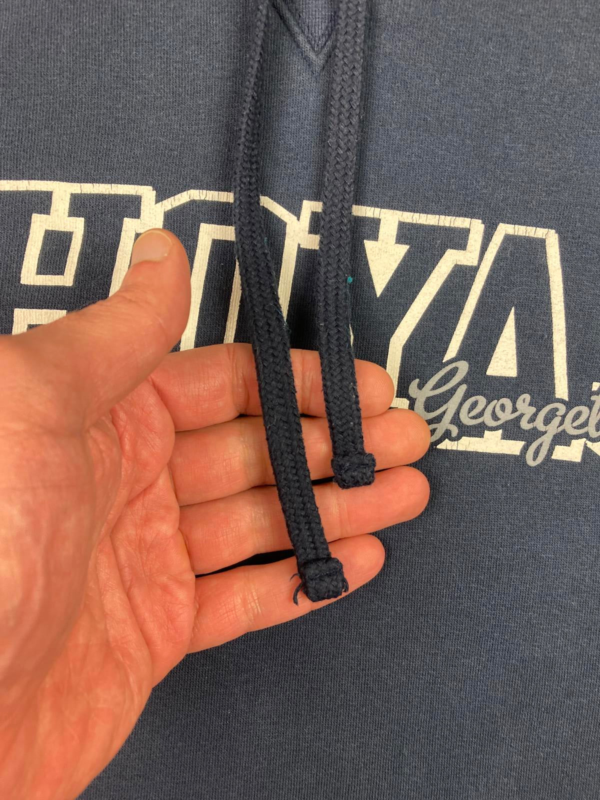 Champion Georgetown Hoyas Hoodie Navy Blue Pullover Sweatshirt Mens L