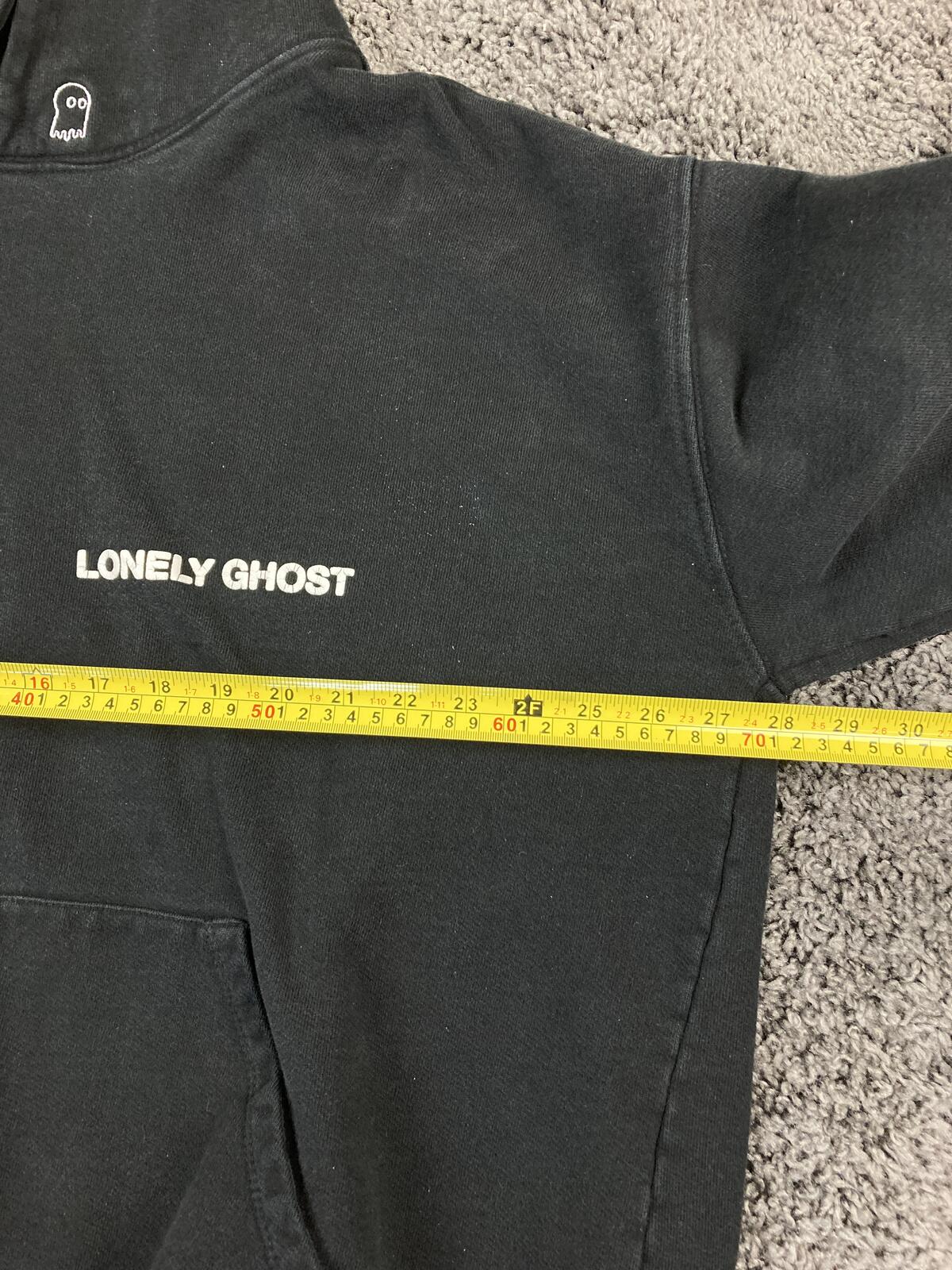 Lonely Ghost Hoodie It's Cool To Care Graphic Unisex Black Sz 2XL